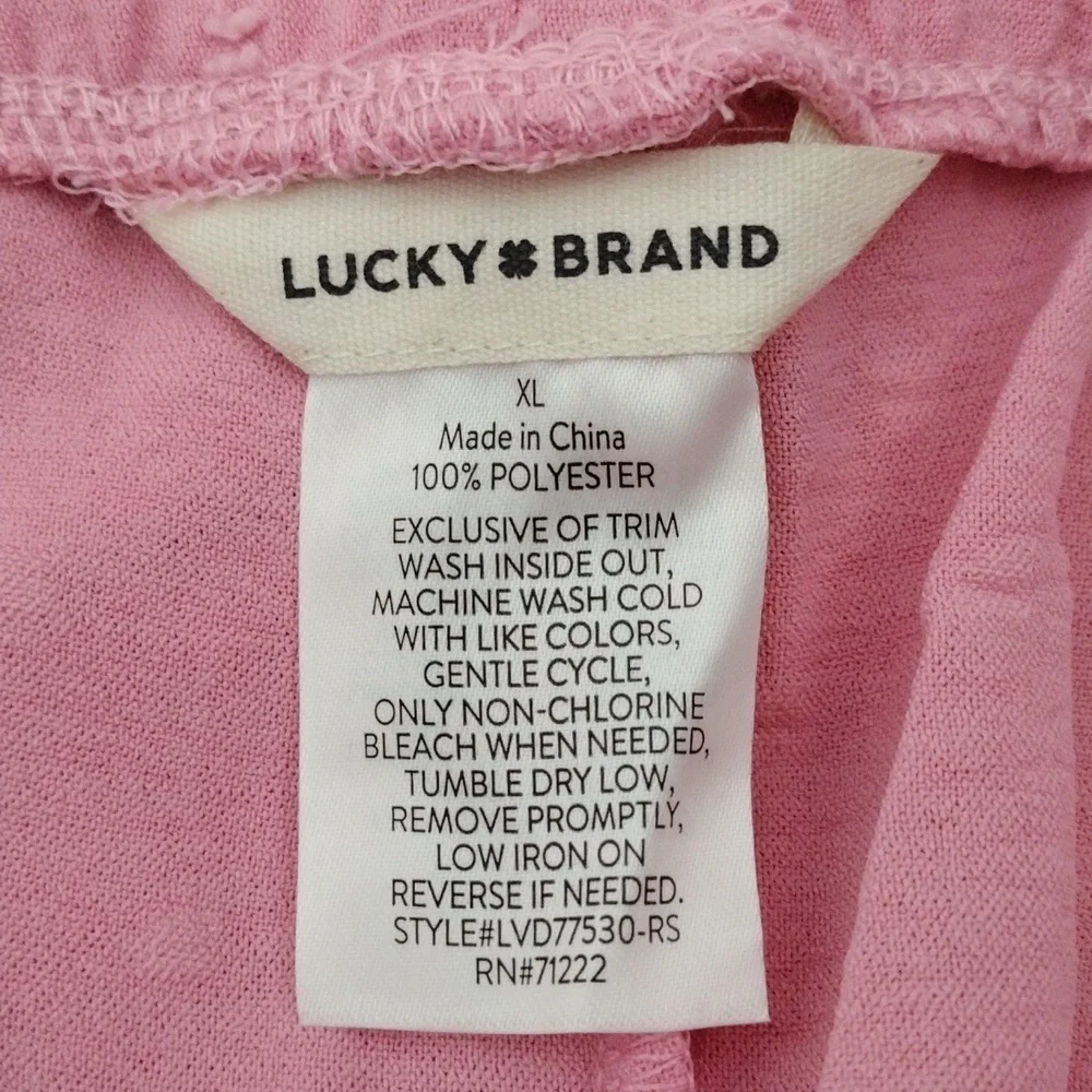 Lucky Brand 2 Piece Shorts and Tank Top Pajama Set Baby in Pink Size XL - Picture 9 of 9